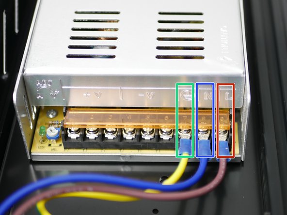 Connect the cables from the IEC Switch to the power supply.