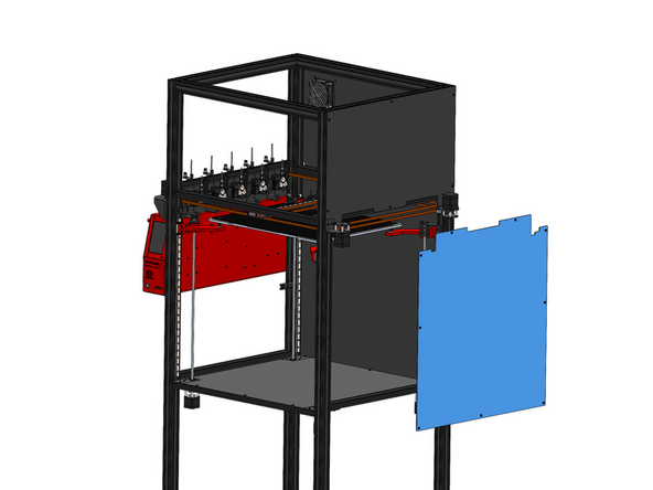 Install onto the right side of the frame the two right side panels with M5x6mm bolts and M5 T-nuts.