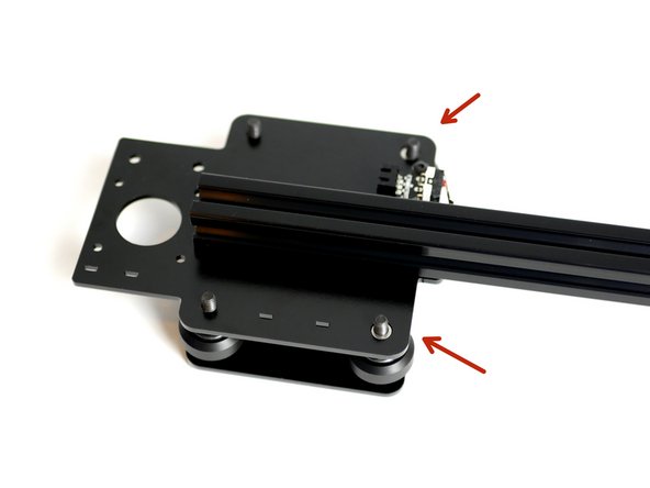 Place carefully over the spacer/roller stack the main Z-Axis Bracket Assembly.