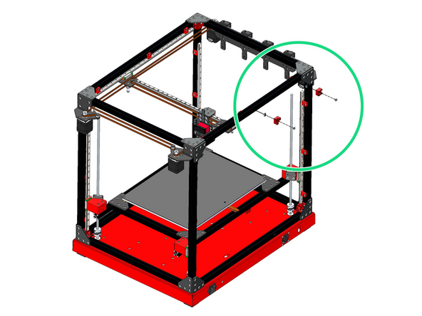 Mount to the rear top of the frame the two 3d printed cables brackets.