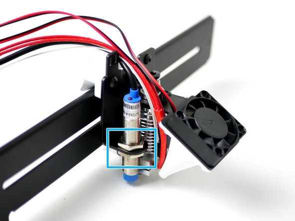 Fix the levelling probe onto the back of the tool carriage to complete the print head.