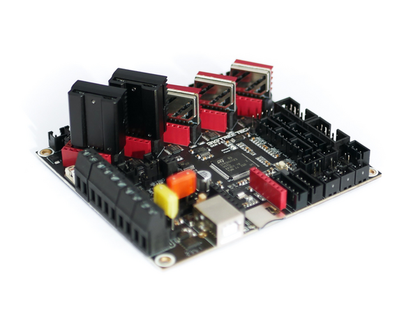 These drivers can only be plugged in one way round. The flat side of the drivers heatsink should face the screw terminals on the control board.