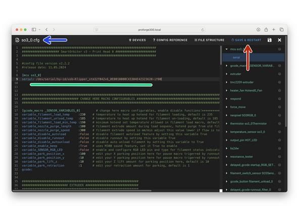 Insert the Serial ID into the corresponding so3_x.cfg file.