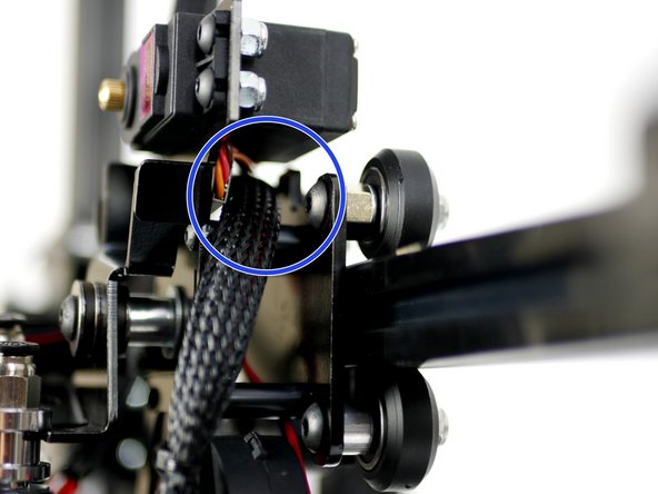 Slide Hotent #2's cables in between the DSE Back Plate and the Tool Carriage.