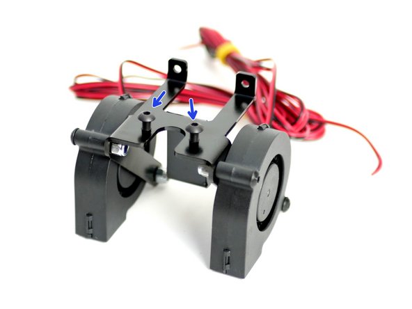 Thread two M4 x 8mm bolts onto the top of the HotEnd bracket.