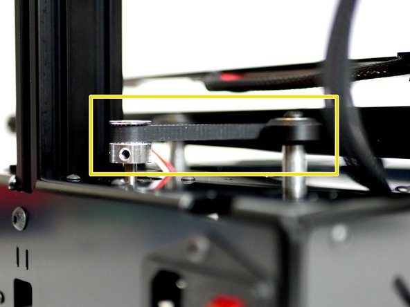 Move the pulley so that the belt runs horizontally.