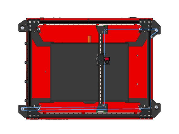 The top belt should follow this path around the idlers and motors.