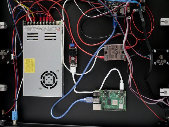 Connect the blue USB cable from the BTT control board to the Raspberry Pi board.