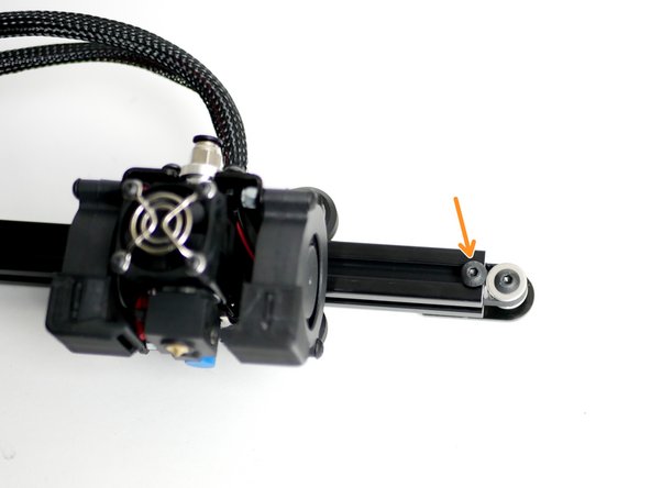 Remove the M5 x 8mm + M5 T-Nut from the end of the gantry beam.