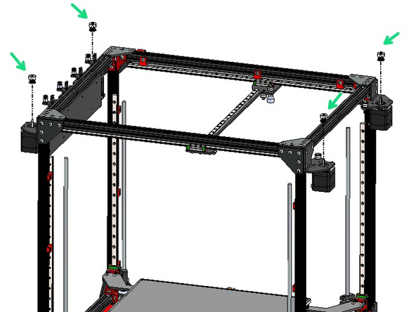 Drop pulleys onto each of the four motors.