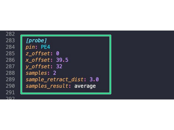 Set the probe up as shown, again setting the pin value based on where you've plugged the probe to your control board.