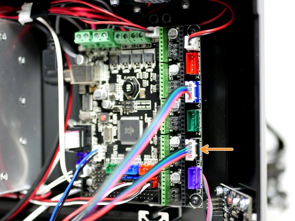 Connect the Extruder Motor to the E0 position on the board.
