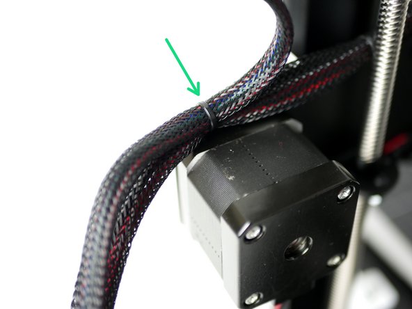 Cable tie both bunches of cables together to the gantry.