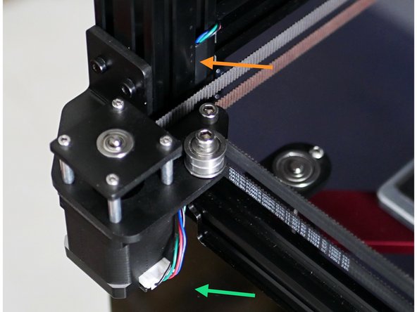 Route the cable through the inside of the frame as shown.