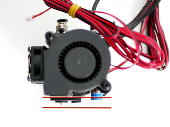 Keep the bottom of the probe a few millimeters above the tip of the nozzle.