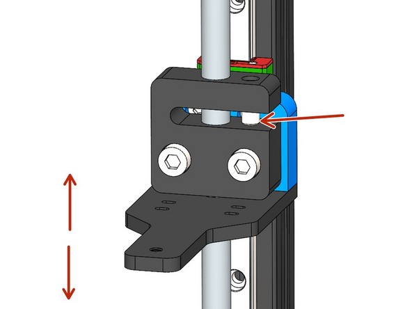 Thread into the anti-backlash nut an M5 x 12mm grub screw.
