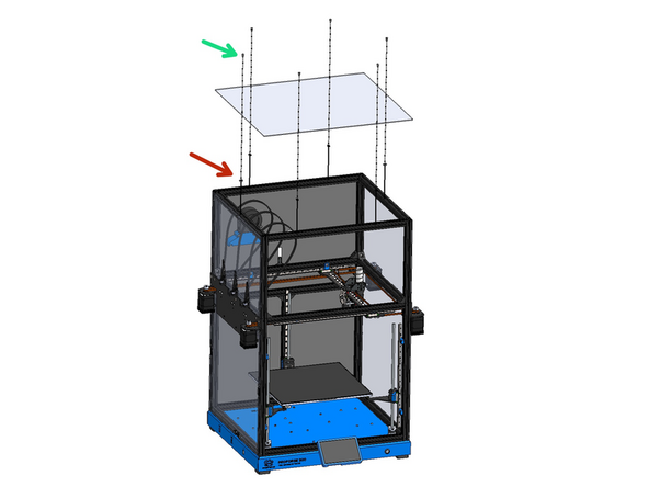 Fix the roof panel to the top of the frame.