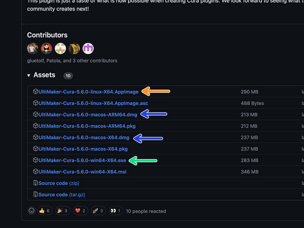 Download the latest version of CURA here. Scroll down to Assets to download.