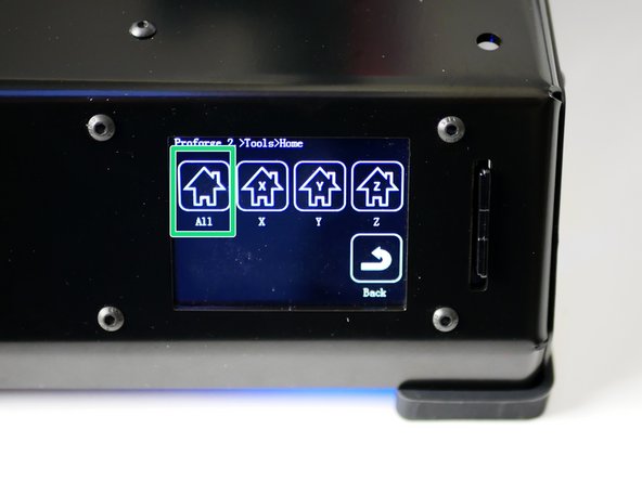 To check that the probe and bed is set up correctly power up the Proforge 2/2S.