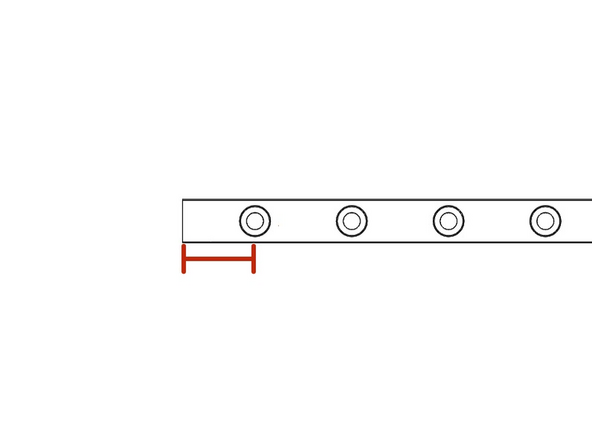 The rail should have its mounting holes start 15mm from both ends.
