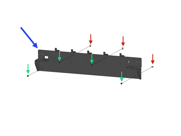 Prepare the dock bracket by loosely fastening these bolts.