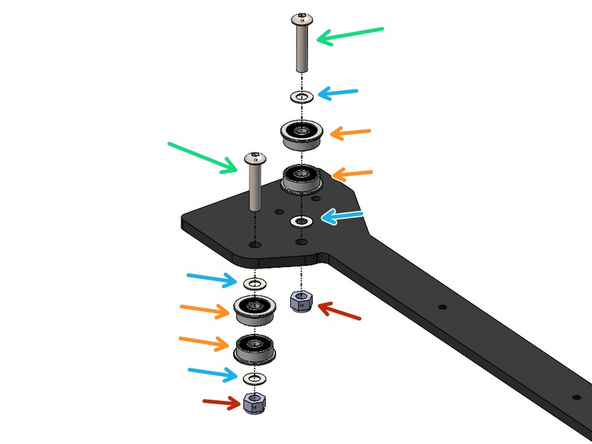 Whilst building Idlers on the motor brackets also build the idlers on the gantry bracket.