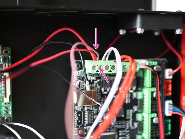 Take the red power cable, the red 30mm hotend fan cable and the brown cable from the probe and wind together.