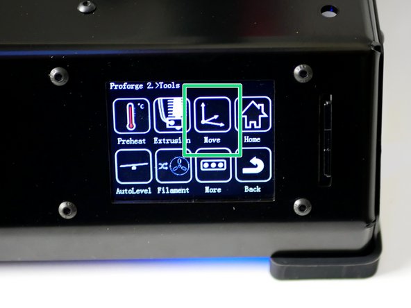 Press the toggle switch to set motion to 10mm.