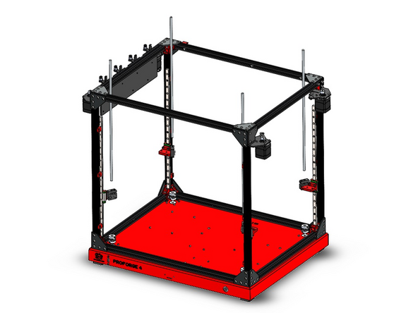 Feed the four lead screws into the nuts as shown.
