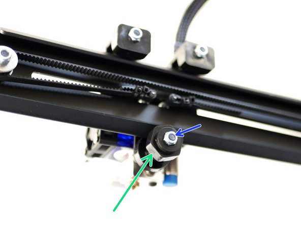 Rotate the eccentric guide to get a good hold onto the gantry's rail.