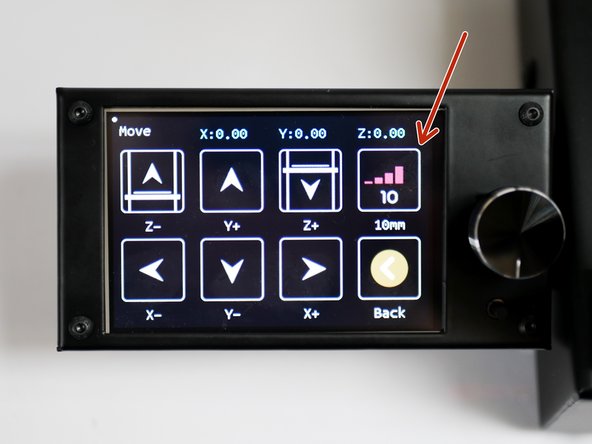 Set the motion increments to 10mm.