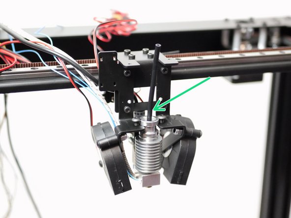 Push the tubing into the Hotend as shown.