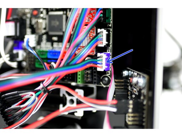 Connect the 2nd extruder motor cable to the main board in the E1 position.