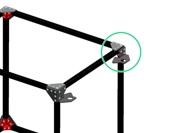Fix the bracket onto the rear right side of the frame as shown.