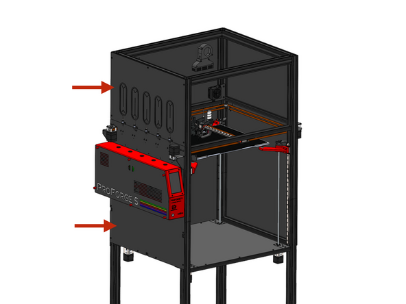 Install the two left side panels with M5x6mm bolts and M5 T-Nuts.