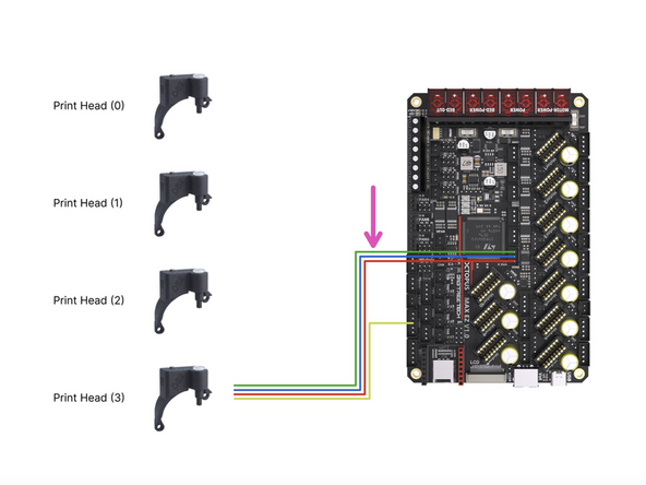 If you are running the Orbiter filament sensor then see the second image for wiring it to the control board.