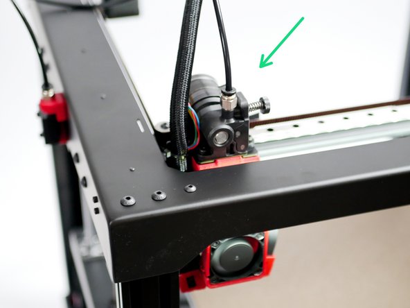 Move the tool head to the bottom left as shown.