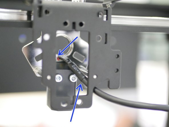Start by plugging the USB cable (from the Eddy box) into the top of the Eddy Probe. The cable should route under the spacer.