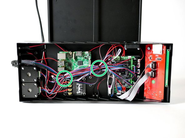 Use cable ties to bunch the cables up like shown.