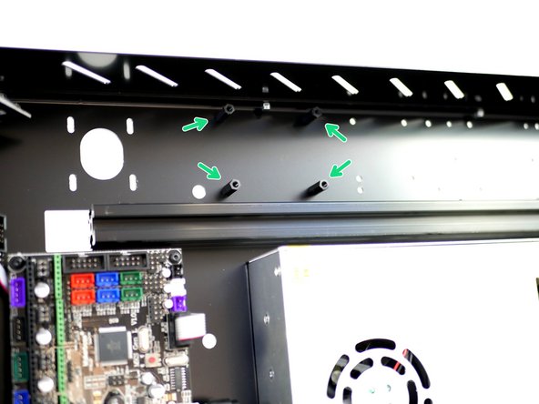Fix four M3 x 15mm standoffs to the base with four M3 x 6mm bolts.
