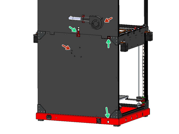 Add the cables from both the fume filter fan and cooling fan to the tool carriage cable wrap.