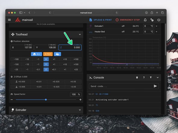 Place a piece of paper between the nozzle and the build plate.