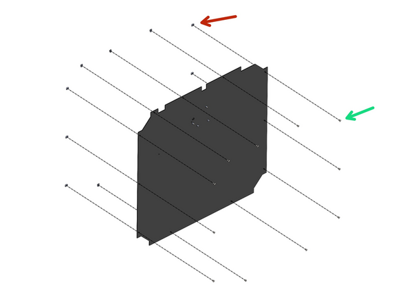 Prepare the panel by loosely adding onto it fasteners.