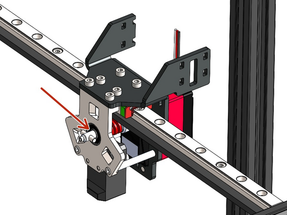 Feed it in from behind, ensuring the bearing sits inside the hole on the Master Plate.