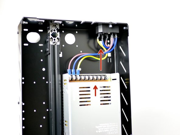 Make sure the screw terminals on the power supply are facing towards the switch.