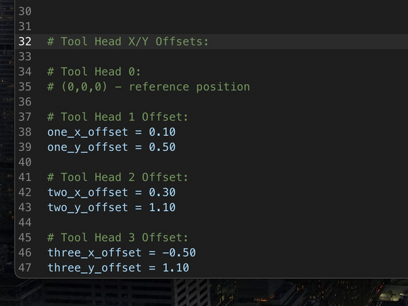With all of the X/Y values entered in hit finish to get your offset values.