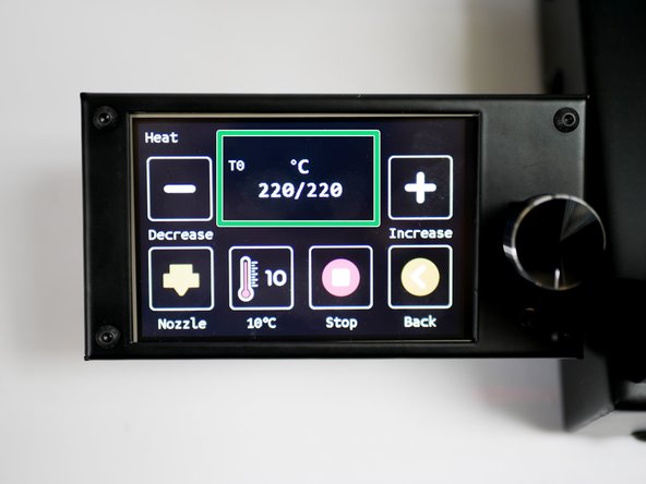 Heat the hotend to 220C.