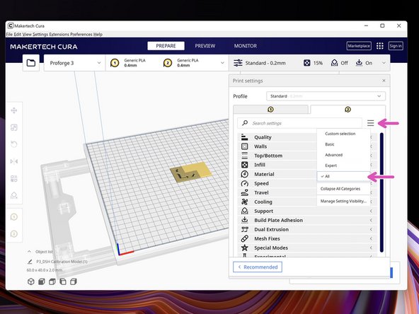 Go to custom settings.