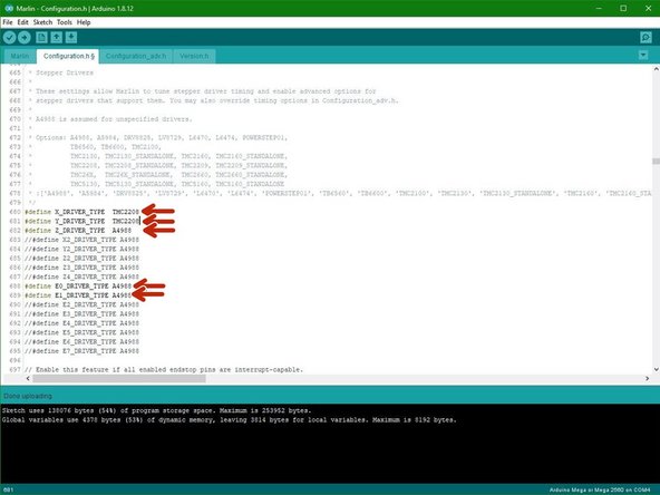 Skip this step if you don't have any TMC2208 drivers installed.