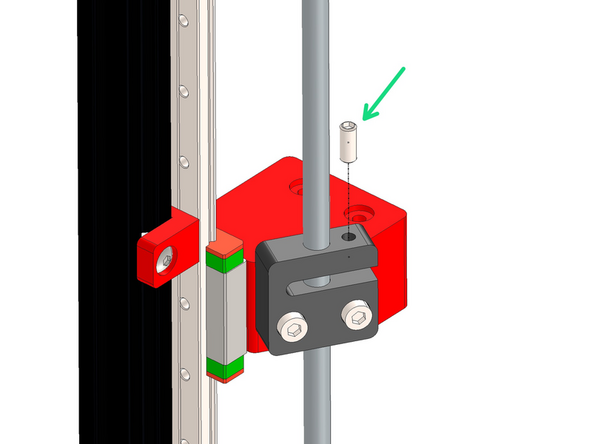 Add the M5 x 12mm Grub screw to the lead screw nut as shown.